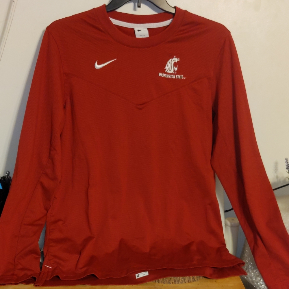 Nike Crimson Washington Cougars State Eric Morris Coach Crew Long Sleeve Medium